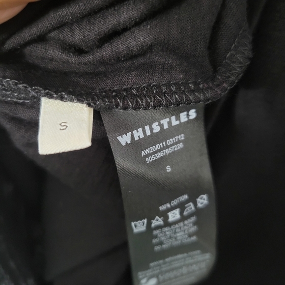 Whistles Black Cotton Tank Top - Picture 6 of 8